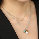 simple fashion alloy natural rice bead pendant doublelayer clavicle chain stacking necklacepicture9
