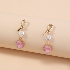 simple crystal cluster pearl geometric earrings wholesale