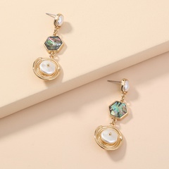 fashion baroque pearl abalone shell long fringed symmetrical earrings wholesale