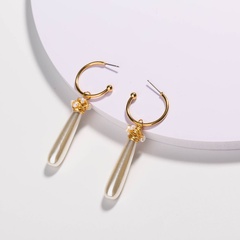 creative baroque pearl long alloy earrings wholesale