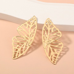 simple hollow symmetrical metal butterfly earrings wholesale