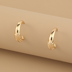 creative metal simple geometric C-shaped trend short earrings wholesale