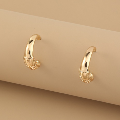 creative metal simple geometric C-shaped trend short earrings wholesale NHDB645603's discount tags