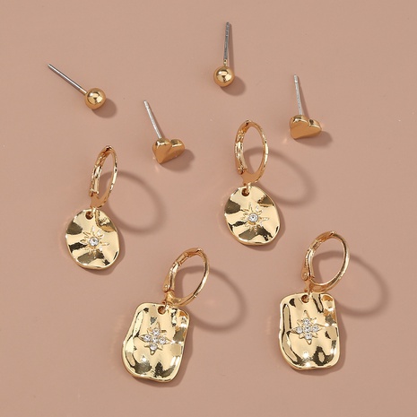 simple combination set metal C-shaped sky star earrings wholesale's discount tags