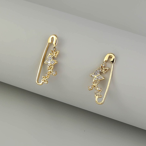 vintage butterfly inlaid rhinestone pin stud earrings wholesale NHDB645601's discount tags