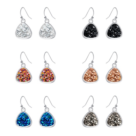 creative multi-color crystal cluster natural stone ear hook's discount tags