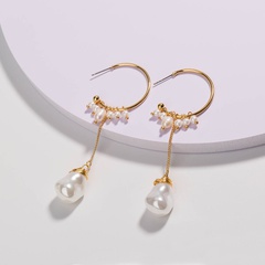 fashion C-shaped ear hooks natural baroque pearl earrings wholesale