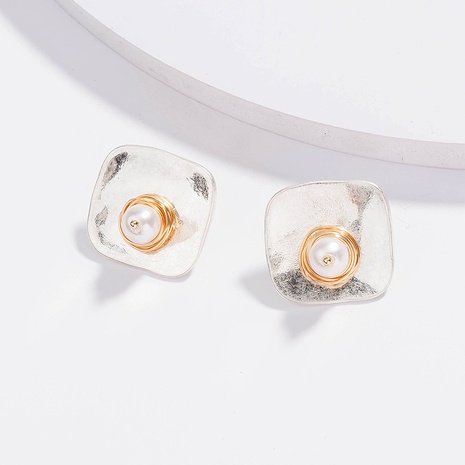 Retro Stud Creative Handwoven Pearl Earrings Wholesale  NHDB645624's discount tags