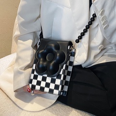 chain women's new plaid shoulder messenger vertical mini mobile phone bag 13*20*6cm