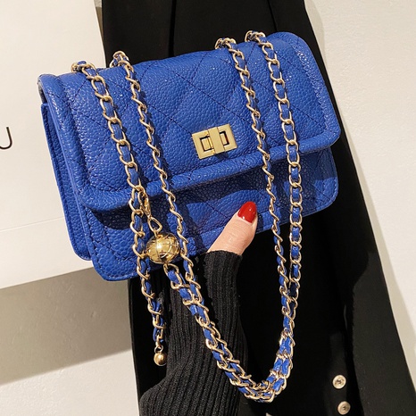 Fashion texture new rhombus chain messenger bag 20.5*14*7.5cm's discount tags