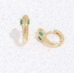 Fashion snake ear buckle new copper inlaid zircon jewelry