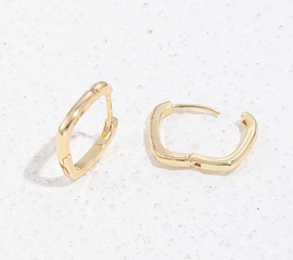 Fashion square ear buckle new golden copper jewelry