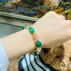 women's fashion green transparent crystal bracelet