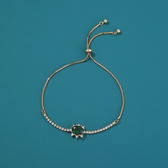 2022 popular creative oval emerald inlaid zircon Venice adjustable bracelet bracelet jewelry