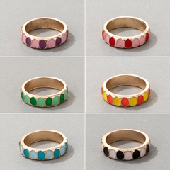 new color drip oil fashion simple geometric alloy single ring