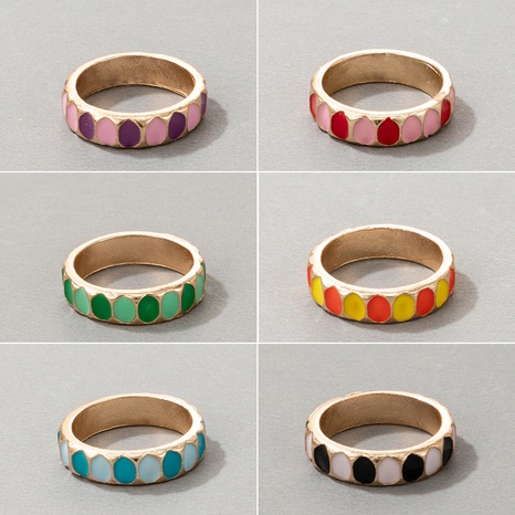 new color drip oil fashion simple geometric alloy single ring's discount tags
