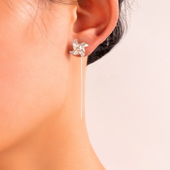 Fashion simple cute geometric and small windmill alloy stud earrings