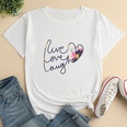 Heart Letter Print Ladies Loose Casual TShirtpicture19