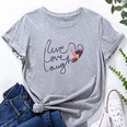 Heart Letter Print Ladies Loose Casual TShirtpicture24