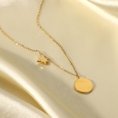 fashion 18K goldplated stainless steel eightpointed star zircon pendant necklace femalepicture9
