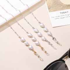 Neue Perlen-Pfirsich-Herz-Brillenkette mit hängendem Hals, Anti-verlorene Maskenkette
