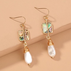 vintage tassel baroque inlaid pearl geometric drop earrings wholesale
