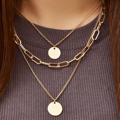 Korean disc pendant multi-piece set of new women's multi-layer necklace