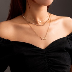 fashion diamond-studded claw chain retro gothic letter multi-layer necklace women
