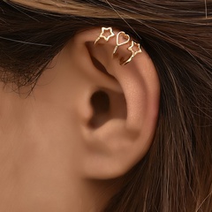fashion simple ladies hollow small heart star alloy ear clip