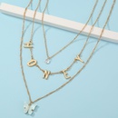 fashion ladies butterfly letter pendent multilayer alloy necklace collarbone chainpicture7