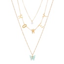 fashion ladies butterfly letter pendent multilayer alloy necklace collarbone chainpicture10
