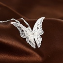 Collier en alliage de papillon sculpt creux multicouche en argent de mode femme en grospicture8