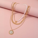 simple baroque pearl necklace OT buckle multilayer alloy clavicle chain femalepicture6