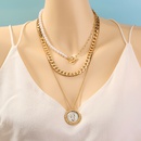 simple baroque pearl necklace OT buckle multilayer alloy clavicle chain femalepicture9