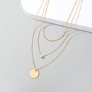 collier de zircon de cuivre de pendentif de carte ronde simple multicouche de femmes de modepicture5