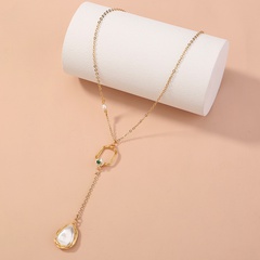 retro palace pearl long pendant hand-wound pear-shaped pearls necklace female
