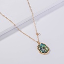 fashion irregular metal pendant natural color abalone shell necklace femalepicture8