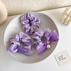 Korean version of the fashion purple diamond heart bow pearl hair accessories