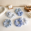 fashion blue and white hair rope plaid polka dot flower hair ringpicture7