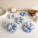 fashion blue and white hair rope plaid polka dot flower hair ringpicture8