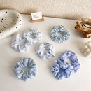 fashion blue and white hair rope plaid polka dot flower hair ringpicture9