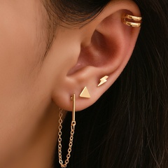 fashion lightning triangle ear stitch earring combination new alloy earrings
