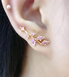 vintage micro-set zircon long exaggerated copper earrings wholesale