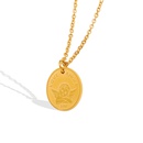 new stainless angel round plaque pendant 18K real gold geometric collarbone chainpicture9