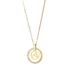 Long necklace female stainless steel English letter pendant diamond sweater chain