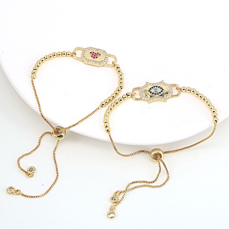 Pulsera de cobre con ajuste de oro geométrico de circón de moda simple para mujer's discount tags