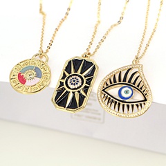 New Large Eye Pendent Gold Plated Micro-set Zircon Copper Necklace