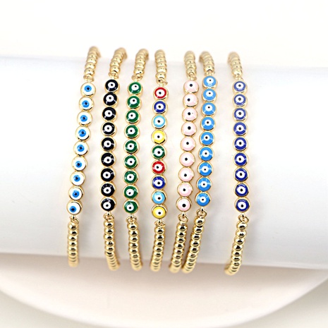 new bohemian color drip oil adjustment female eyes rainbow copper bracelet's discount tags