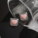 boucles d39oreilles en cuivre de couleur contraste en forme de coeur carr de mode simple en grospicture8
