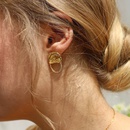 retro semicircle chain inlaid zircon copper earrings wholesalepicture9